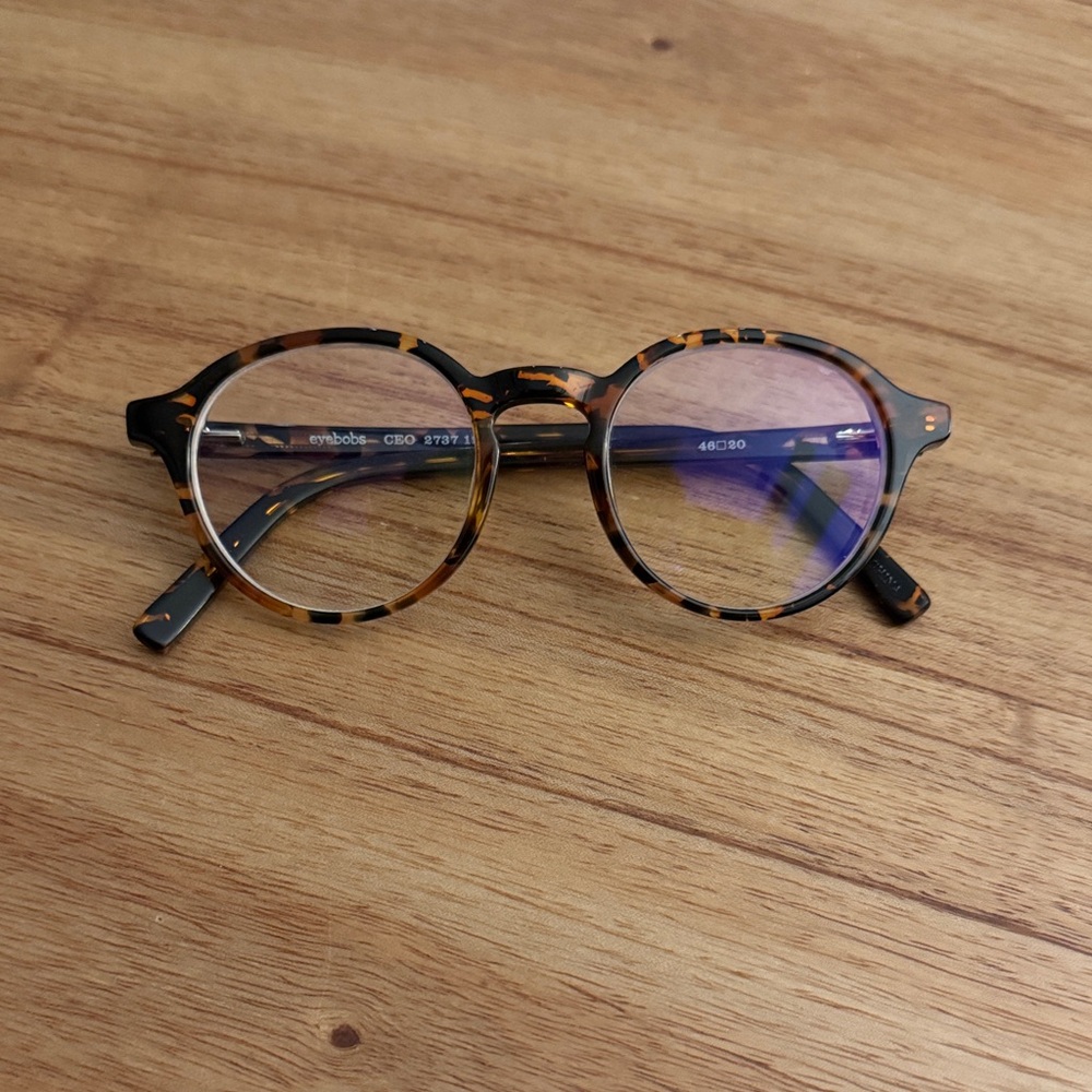 EyeBobs CEO 273719 Tortoiseshell Round Eyeglasses Frames w/ Case